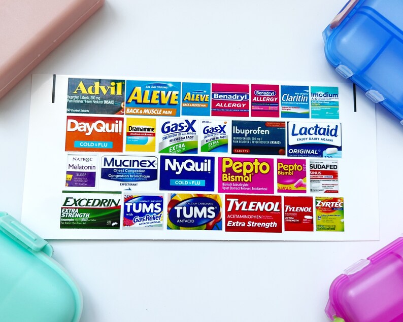 Medication Labels Peel and Stick Pocket Pharmacy Labels Common Drugs
