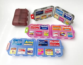 Pastillero de bolsillo personalizado con etiquetas impermeables para medicamentos