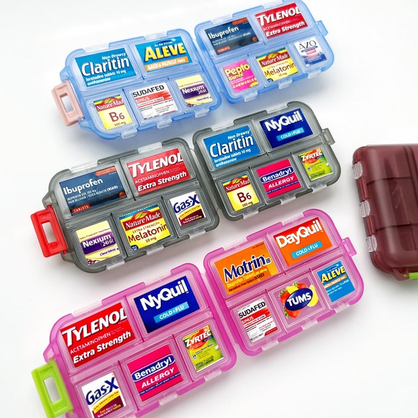 Customizable Pocket Pharmacy Pill Case With Waterproof Labels Travel Pill Organizer Portable Pill Case Labels Pill Box Stickers