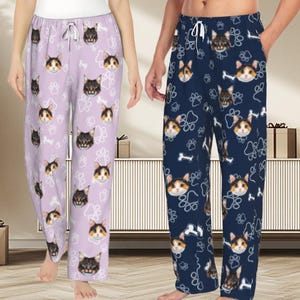 Personalize Pajama Pants with Face, Custom Photo Pajamas Pants, Couples Pajamas, Family Pajamas with Face, Pet Face Pajamas, Women&#39;s Pajamas