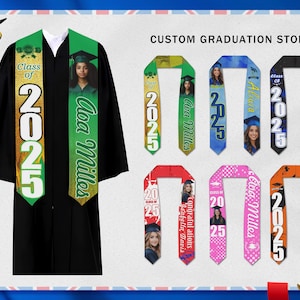 Custom Class of 2025 stoles Graduation, Gift for Graduate, Graduation Sash, Custom Text Stole, Custom Graduation Gift, Graduation Stoles