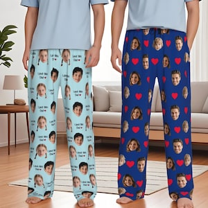 Custom Face Pajama Pants, Best Dad Ever, Funny Father’s Day Gift, Personalized Photo Pajamas for Men & Women, Pajama Pants with baby face