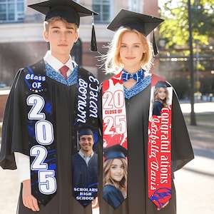 Benutzerdefinierte Abschlussgeschenke, Geschenk für graduate, Abschluss-Stola, Abschluss-Schärpe, benutzerdefinierte Text-Stola, benutzerdefiniertes Abschlussgeschenk, Klasse von 2025