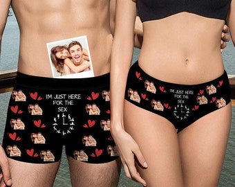 Benutzerdefiniertes Gesicht Paar Passende Unterwäsche, Lustiges Gesicht Boxer und Slips, personalisiertes Gesicht Valentinstag Geschenk, Foto Boxer, Benutzerdefinierte Foto Riemen