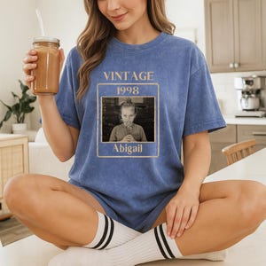 Personalized Birthday Shirts, Custom Photo & Year, Vintage 1995 Tee, 30th Birthday Gifts, Birth Year Custom Shirts, Bachelorette Party