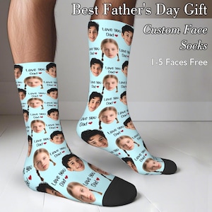 Custom Father&#39;s day socks, Funny Gift for Dad,  Personalized Photo Socks with Picture, Baby Face Socks, Best Gifts for Dad, Picture Socks