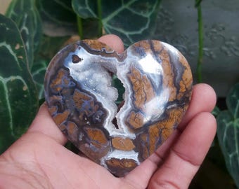Chrystals Heart Indonesia Cotton Candy, Rare Druzy Agate