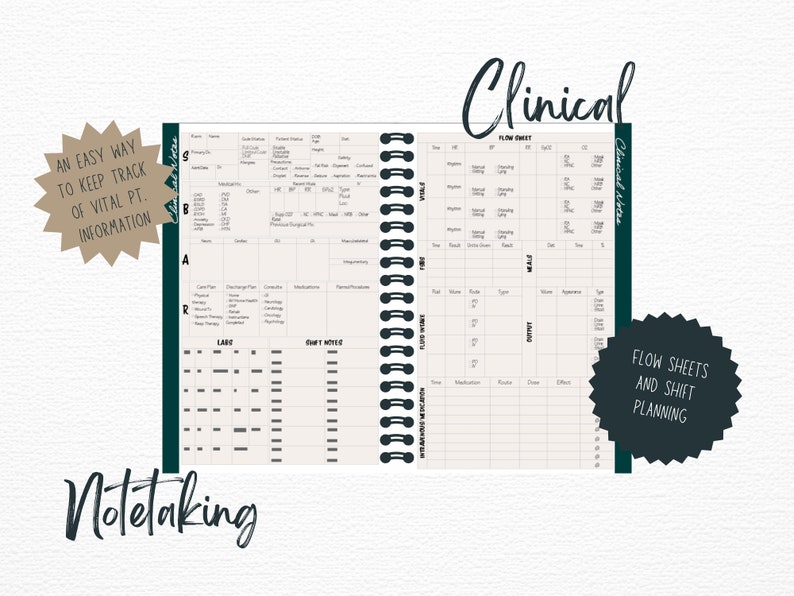 Clinical Notebook for Nurses and Student Nurses Etsy Australia