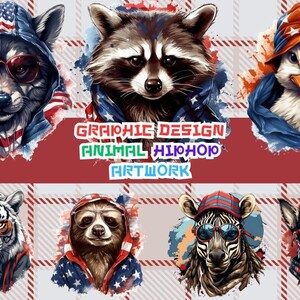 Animal Hiphop Graphic Design Artwork