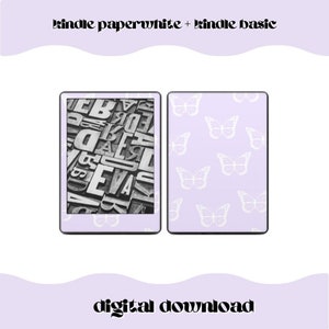 Kindle Paperwhite Decal Digital Download, Kindle Basic Decal Digital Download | IMAGE FILE ONLY | Lavender Butterfly