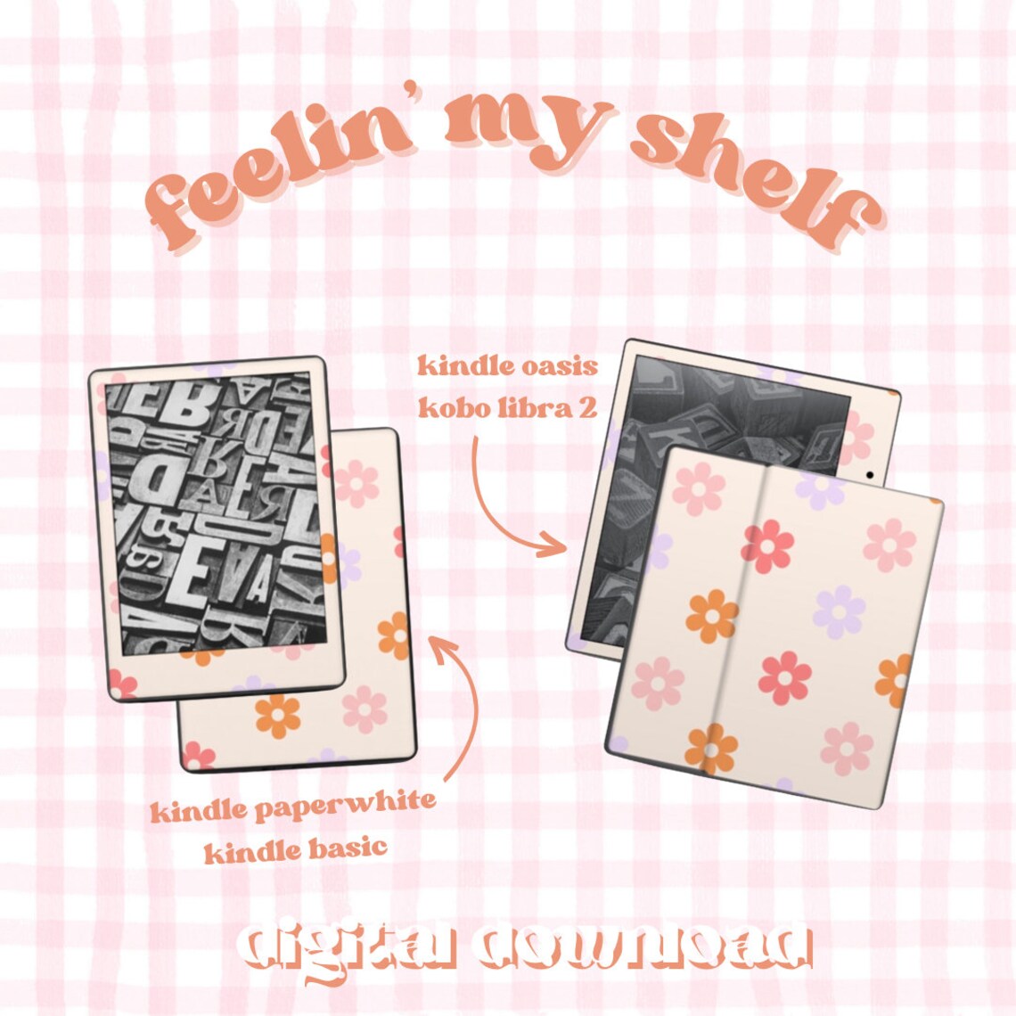 Kindle Paperwhite Decal Digital Download, Kindle Basic Decal Digital