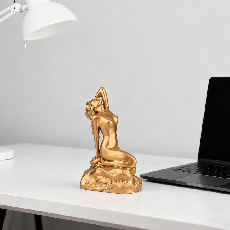 Art Nouveau Female Figurine, Naked Women Art Sculpture, Minimalist Woman Statue Abstract Desktop Ornament, Elegant Home Decor, Gift for Her image 15