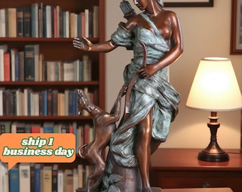 French Classical Sculpture - Diana the Huntress, Vintage Bronze Sculptures, Art Deco, Home Decor Statue, Home Decoration, Gifts