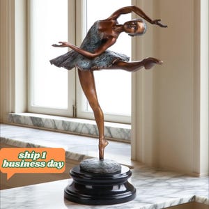 Italian Classical Sculpture - Ballet Dancer, Vintage Bronze Sculptures, Bronze Sculpture Art Deco, Home Decor Statue