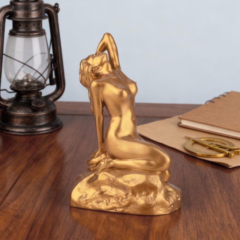 Art Nouveau Female Figurine, Naked Women Art Sculpture, Minimalist Woman Statue Abstract Desktop Ornament, Elegant Home Decor, Gift for Her image 18