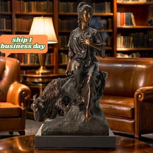 French Classical Sculpture - Shepherdess, Vintage Bronze Sculptures, Bronze Sculpture Art Deco, Home Decor Statue, Gifts for Collector