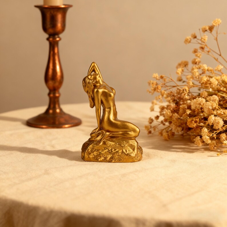 Art Nouveau Female Figurine, Naked Women Art Sculpture, Minimalist Woman Statue Abstract Desktop Ornament, Elegant Home Decor, Gift for Her image 14