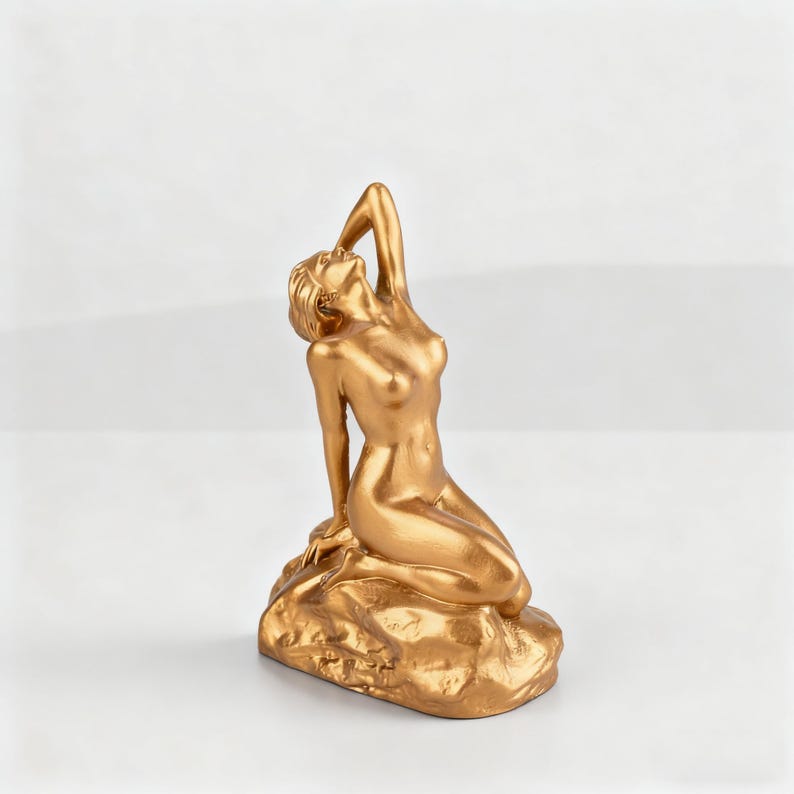 Art Nouveau Female Figurine, Naked Women Art Sculpture, Minimalist Woman Statue Abstract Desktop Ornament, Elegant Home Decor, Gift for Her image 6