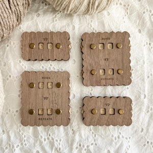 Row Counters for Knitting and Crochet - Walnut / Maple Wood - Made in the USA
