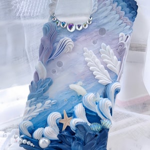 Custom Handmade Phone Case for Birthday for Christmas for Her for Girlfriend for Wife for SIster, Decoden Mermaid-Inspired Cream Glue Case