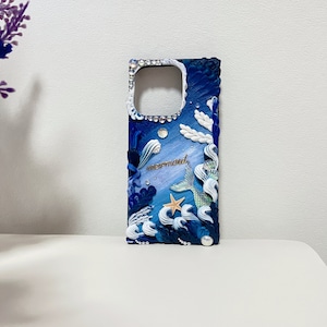 Custom Handmade Phone Case for Birthday for Christmas for Her for Girlfriend for Wife for SIster, Decoden Mermaid-Inspired Cream Glue Case image 7