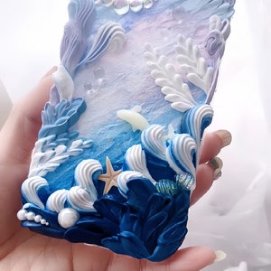 Custom Handmade Phone Case for Birthday for Christmas for Her for Girlfriend for Wife for SIster, Decoden Mermaid-Inspired Cream Glue Case image 3