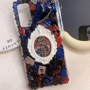 Decoden Alice in Wonderland-themed Cream Glue Case Customized Handmade Phone Case for All Brands, iPhone, Samsung Oneplus etc