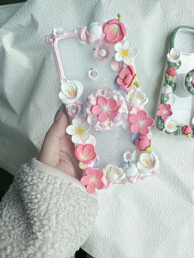 Customized Handmade Phone Case for All Brands, iPhone, Samsung Oneplus etc, Decoden Cream Glue Case image 5