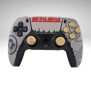 Hand painted Metal Gear Solid inspired Controller With Real Bullet Buttons And Thumb Sticks.