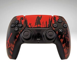 Manette PlayStation 5 inspirée du jeu The Hunter, peinte à la main.