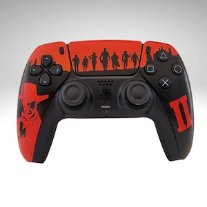 Handmålad PlayStation 5-kontroll inspirerad av western.