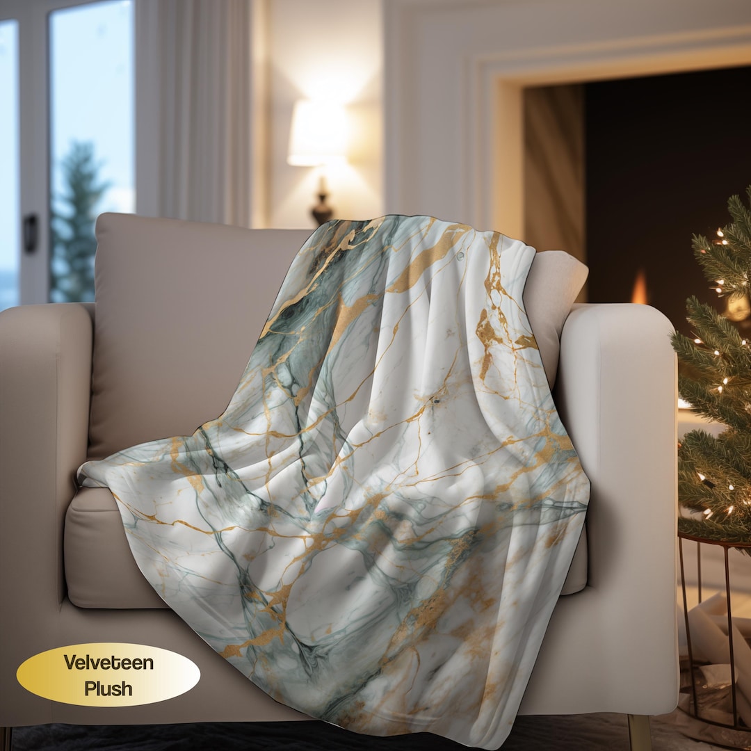Pink Gold Marble Blanket