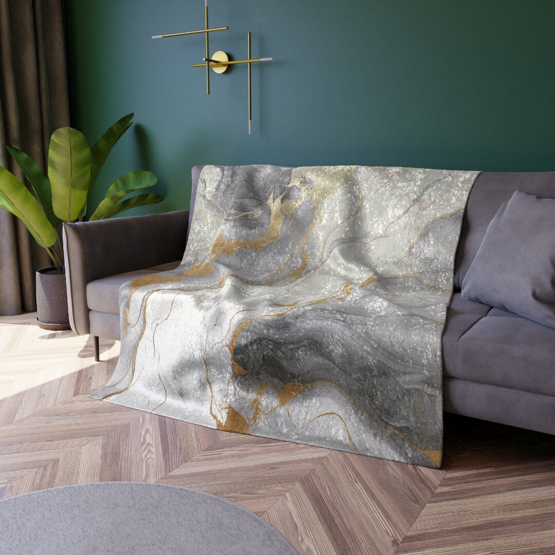 Abstract Design Blanket Velvet Throw Blanket Marble Inspired Etsy