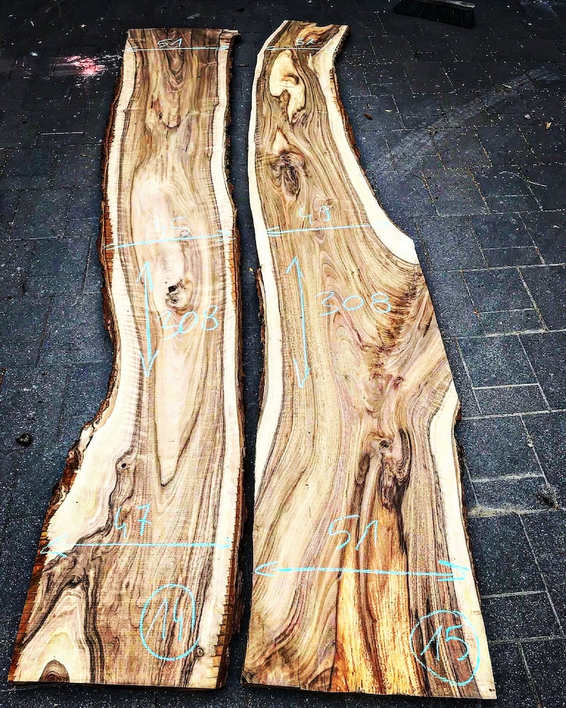 Walnut Live Edge Wood Slabs European Persian English Etsy New Zealand