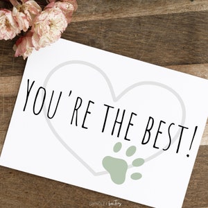 Dog Themed Thank You Card Printable Notes