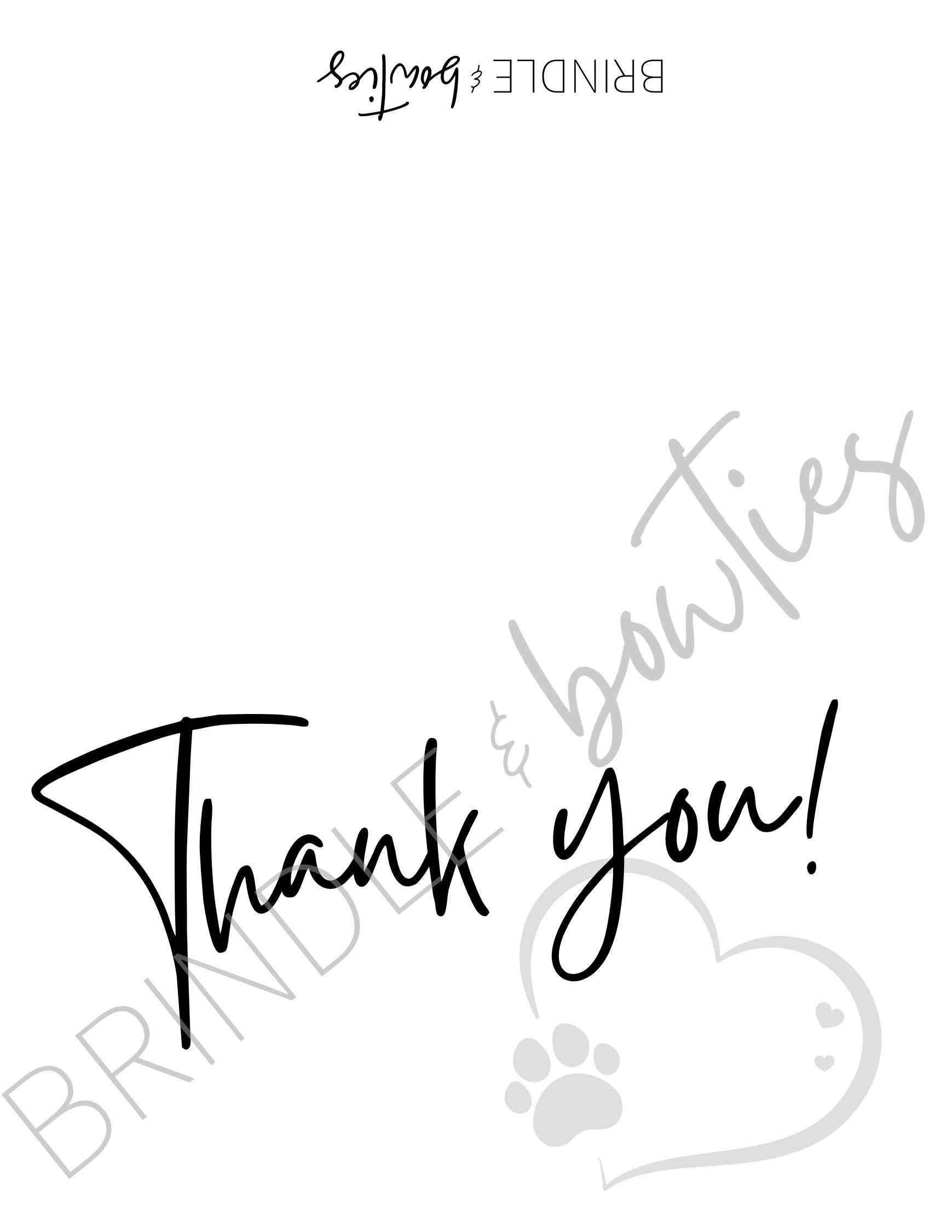 Dog Themed Thank You Card Printable Notes Etsy
