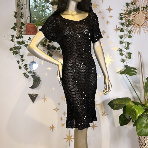 Vintage Sequin Dress | Whimsigoth Sheer Body Con … - image 2