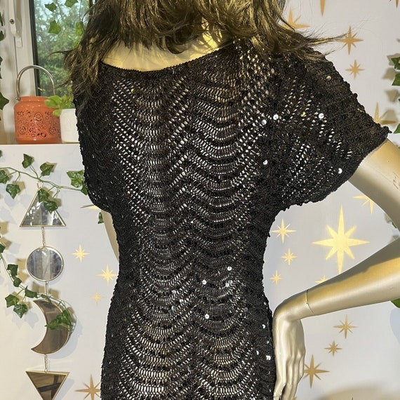 Vintage Sequin Dress | Whimsigoth Sheer Body Con … - image 6