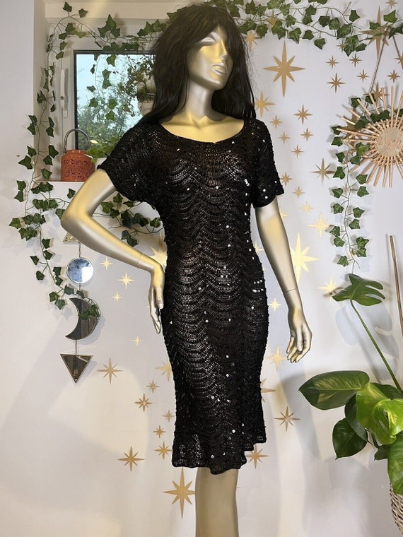 Vintage Sequin Dress | Whimsigoth Sheer Body Con … - image 1