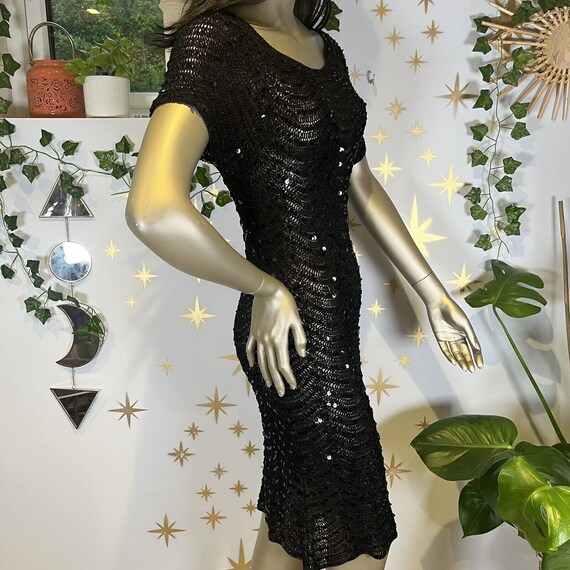 Vintage Sequin Dress | Whimsigoth Sheer Body Con … - image 5