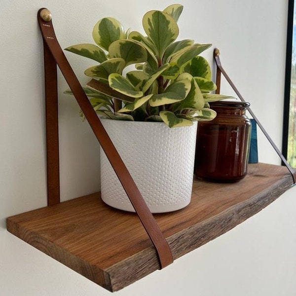 Leather Strap Shelf Etsy