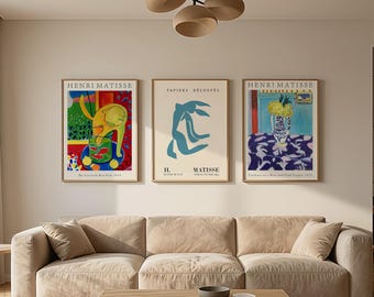 Henri Matisse Prints Set of 3 Poster, stylish home decor