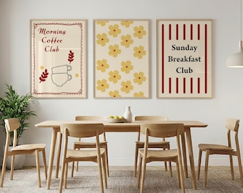 Juego de 3 cuadros de arte de pared para cocina moderna
