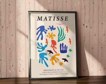 Impresiones de pósteres, impresión de Matisse, impresión de Picasso, conjunto de galería, póster de Picasso, arte mural naranja, arte Bauhaus