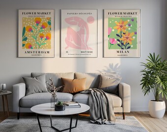 Matisse Abstract Wall Art Set of 3 UnFramed Poster Prints