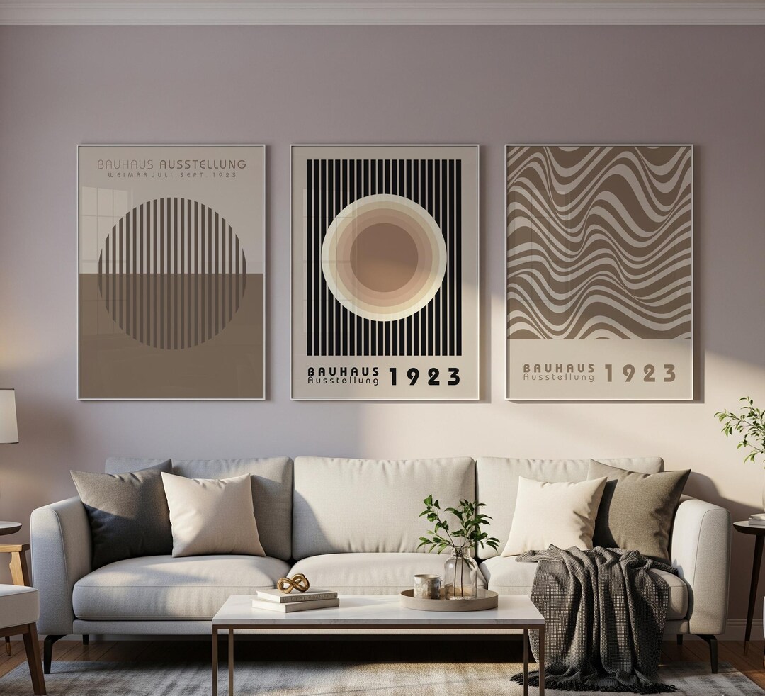 Bauhaus Set of 3 Abstract Art Prints - Wall Art Photo Poster Print - Etsy
