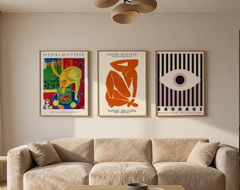 Henri Matisse Prints, Bauhaus Set of 3 Poster
