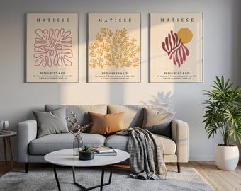 Set of 3 Minimalist Prints – Matisse Line Art