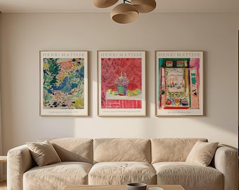 Matisse Trio Wall Art Set, Mid Century Modern Exhibition Gallery Print