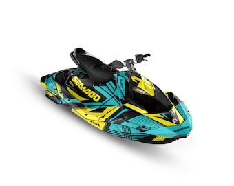 Kit grafico Sea-Doo Spark Trixx: 23 mil, design turchese a righe